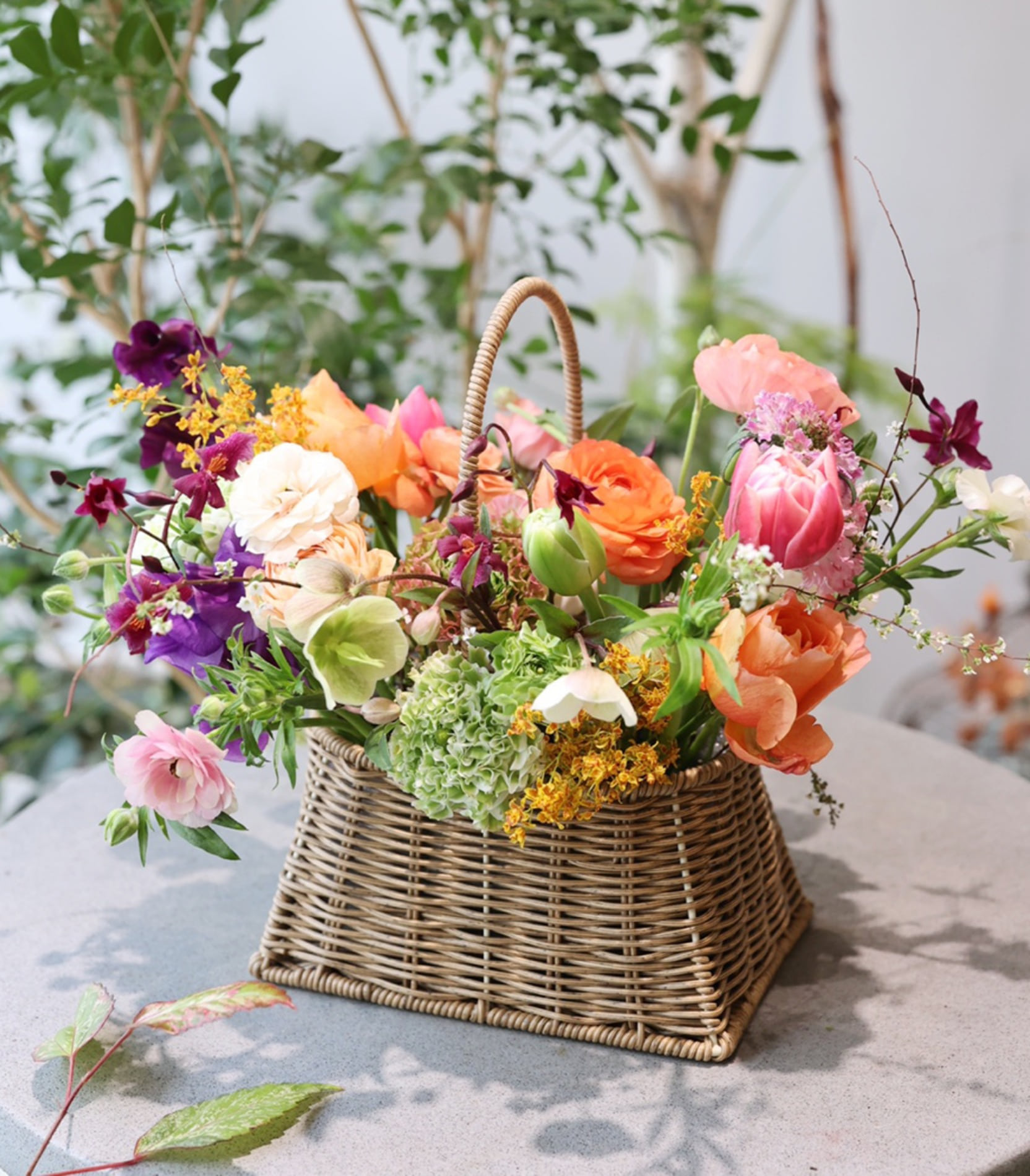 Flowers in Spring Basket
