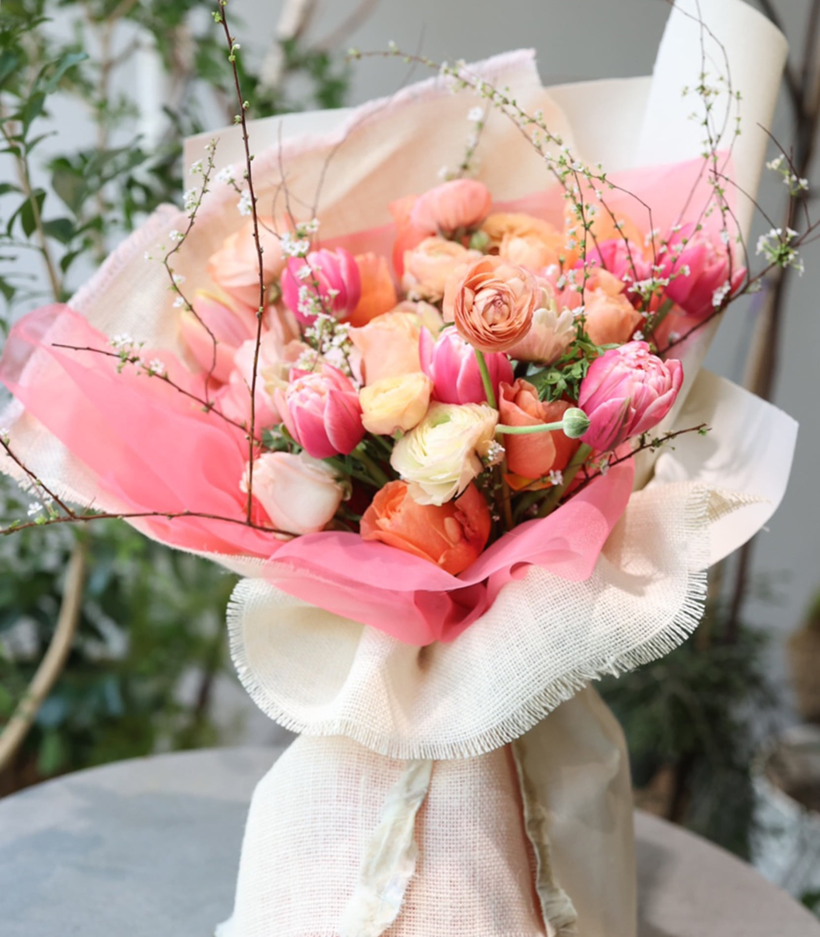 Peach Pink Butterfly handtied