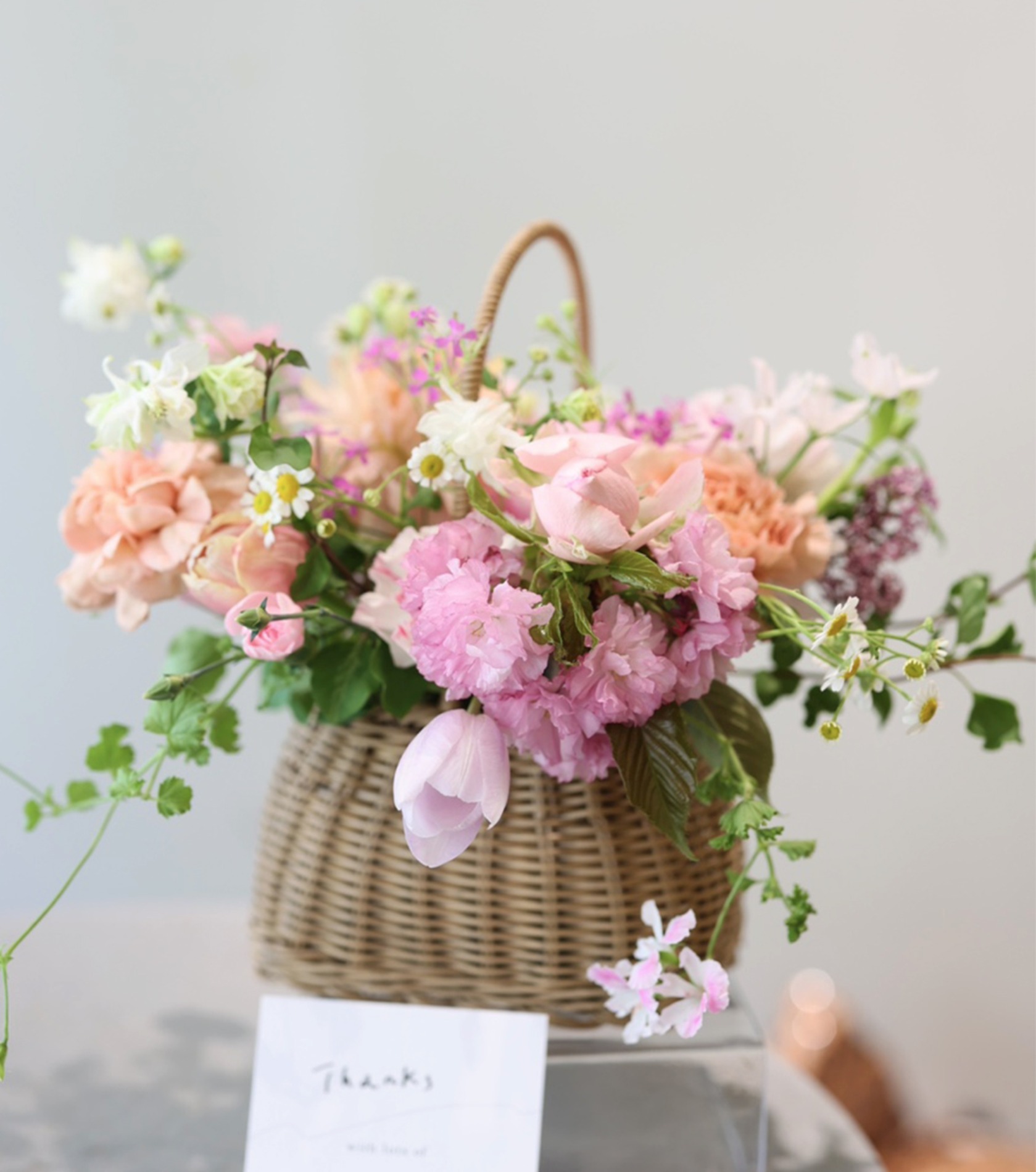 Thanks love flower basket_petit size